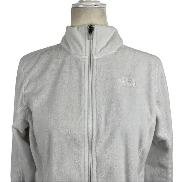Women’s The North Face Helata Full Zip Fleece Fuzzy Jacket White Size Medium - Picture 8 of 15